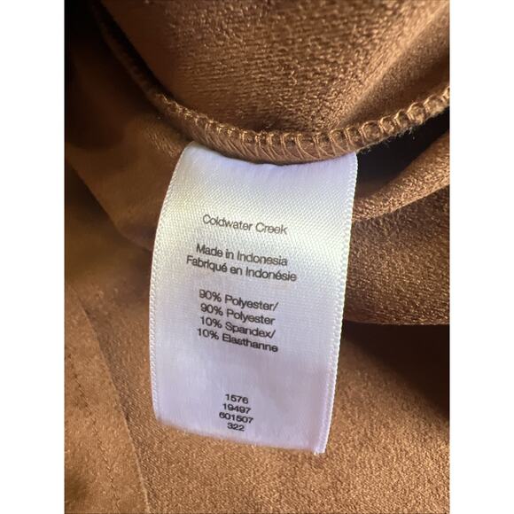 Coldwater Creek Snap Front Faux Suede Shirt Brown Women's 1X - Picture 3 of 6